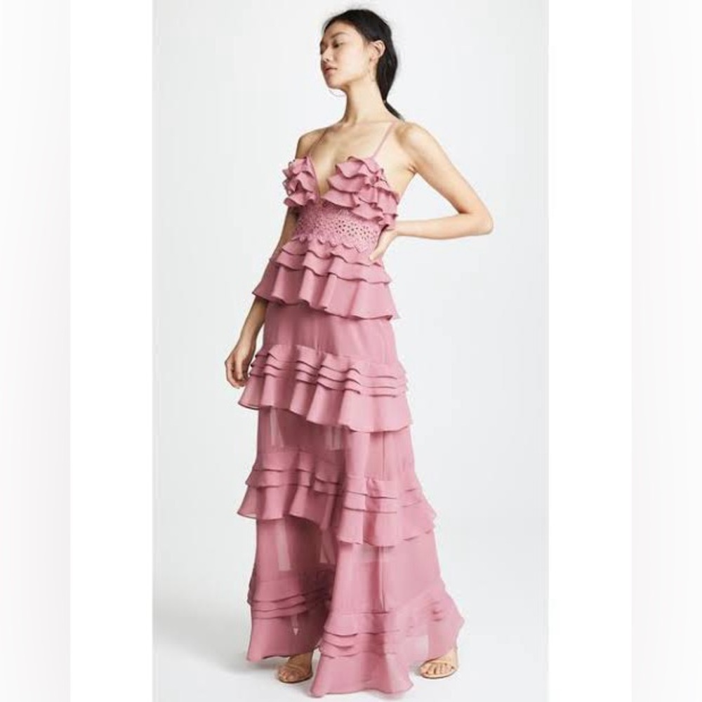 Pink/Lilac Ruffled Maxi Dress